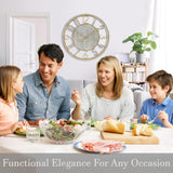 Wooden Modern Wall Clock - Large Wall Clock for Living Room Decor - 24-Inch Big Wall Clock Decorative,