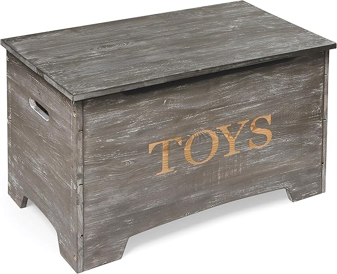 Solid Wood Toy Box in Caramel Brown – Safe, Customizable Storage for Kids' Toys