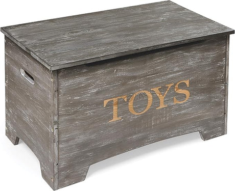 Solid Wood Toy Box in Caramel Brown – Safe, Customizable Storage for Kids' Toys