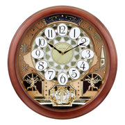 Dancing Tune Strike & Chime Wall Clock, Brown Cherry