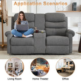 Manual Loveseat Recliner Sofa, Home Theater Seating with Console