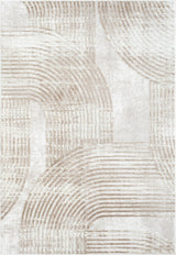 Cream Mid-Century Modern Area Rug 6' x 9' - Durable & Pet-Friendly