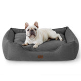 Bedsure Washable Dog Bed for Medium Dogs - Waterproof All-Season Foam Puppy Beds, Orthopedic Rectangle Cuddle Indoor Cat Beds with Removable Zipper Cover, 30x24x9inches, Grey