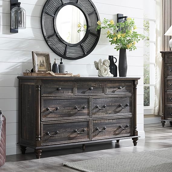 Farmhouse 7 Drawers Dresser Chests
