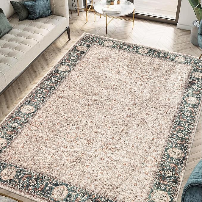 Machine Washable Area Rugs with Non-Slip Backing, Ideal for Hallway, Living Room