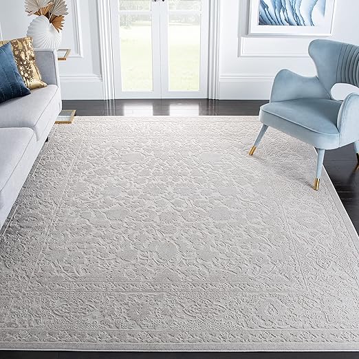 Reflection Collection Area Rug 9x12 - Beige & Cream Non-Shedding Rug