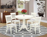 ANVA5-OAK-W 5 Piece Dining Set Includes a Round Dining Room Table with Pedestal