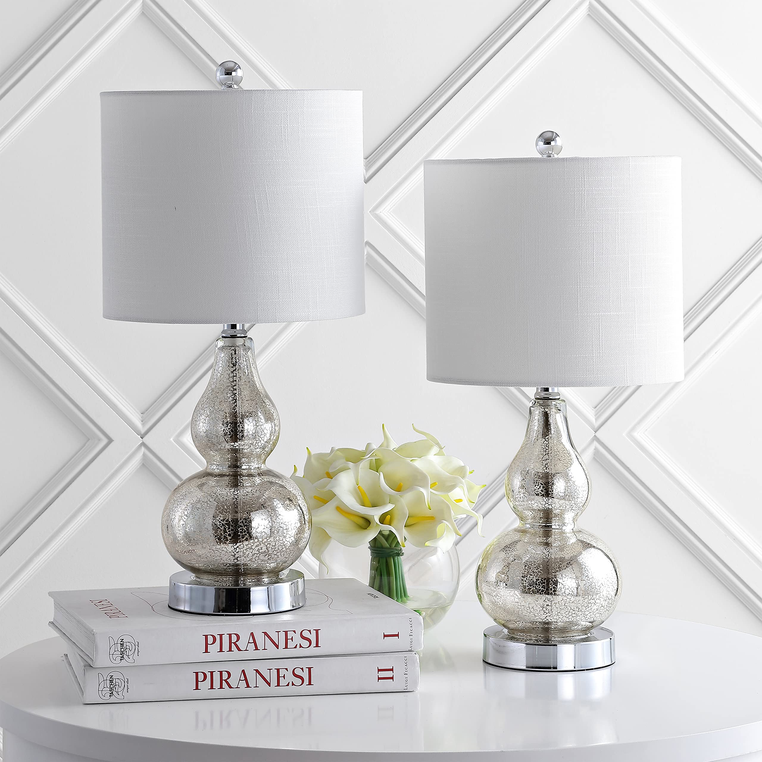 JYL1028C-SET2 Anya 20.5" Mini Glass Lamp(Set of 2) Transitional,Glam,Midcentury