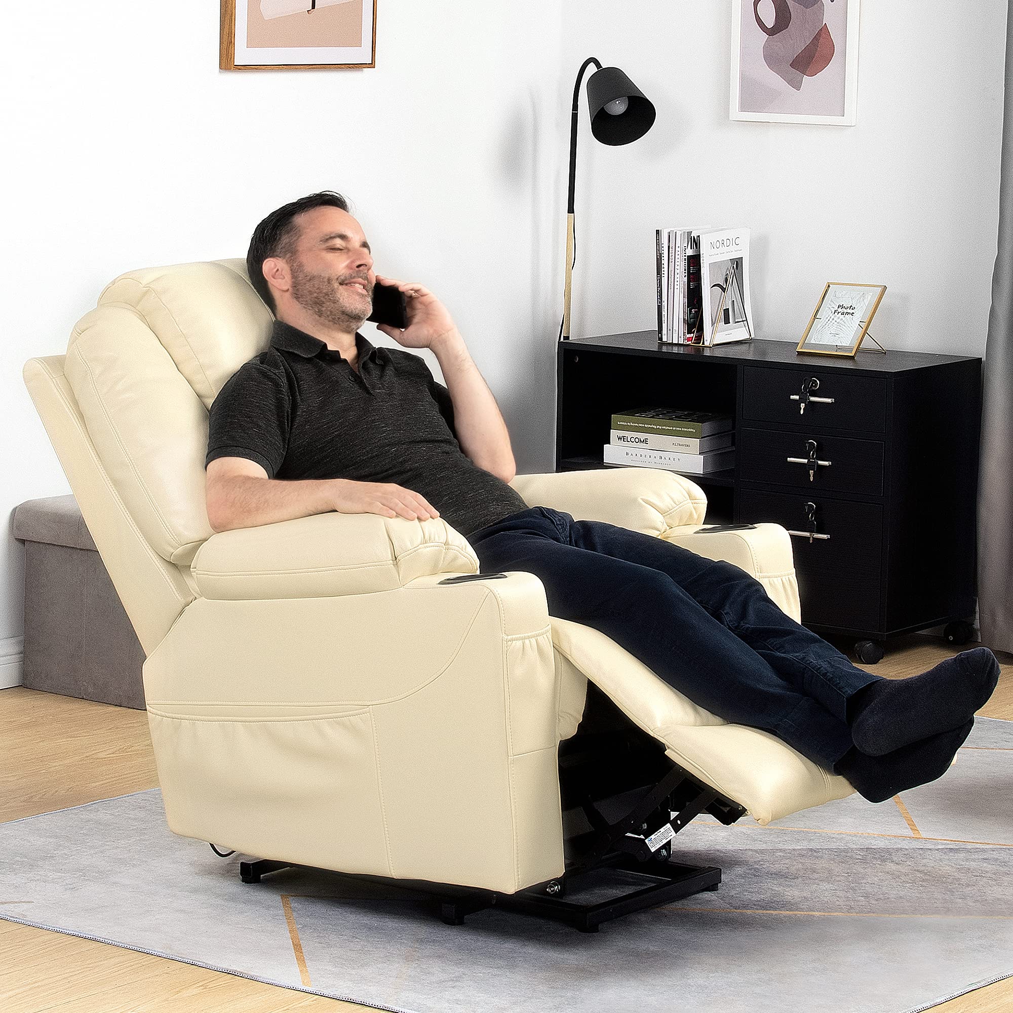 Power Lift Recliner Chair for Elderly, Electric Lift Chair with Heat and Massage
