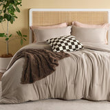 Comforter Queen Size 5 Pieces - Queen Size Comforter Set with Checkered Throw