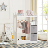 Kids Play Armoire with Mirror, Storage Bins and Closet for Dress Up and Costumes