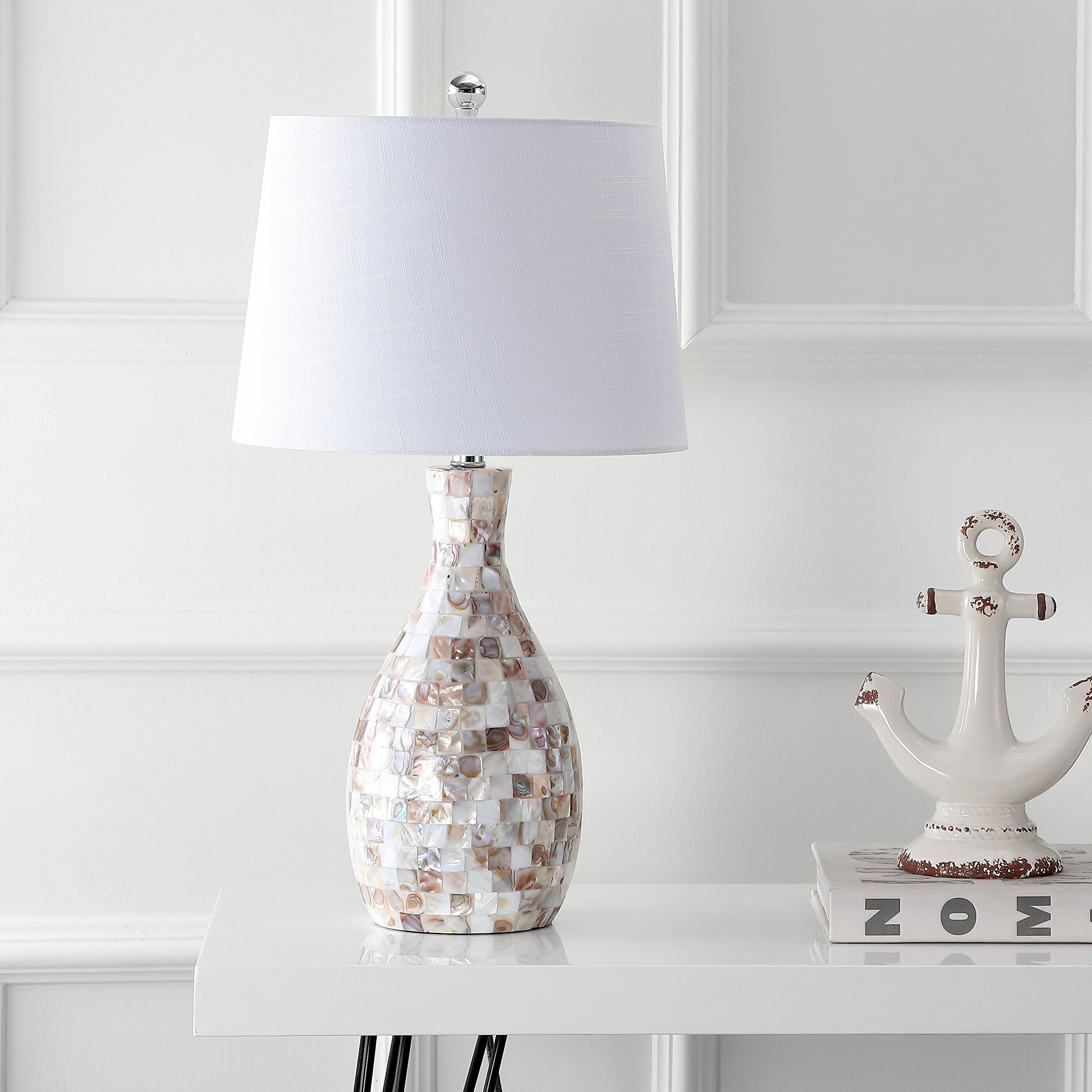 Verna 26.5" Seashell LED Table Lamp Coastal Contemporary Bedside Desk Nightstand