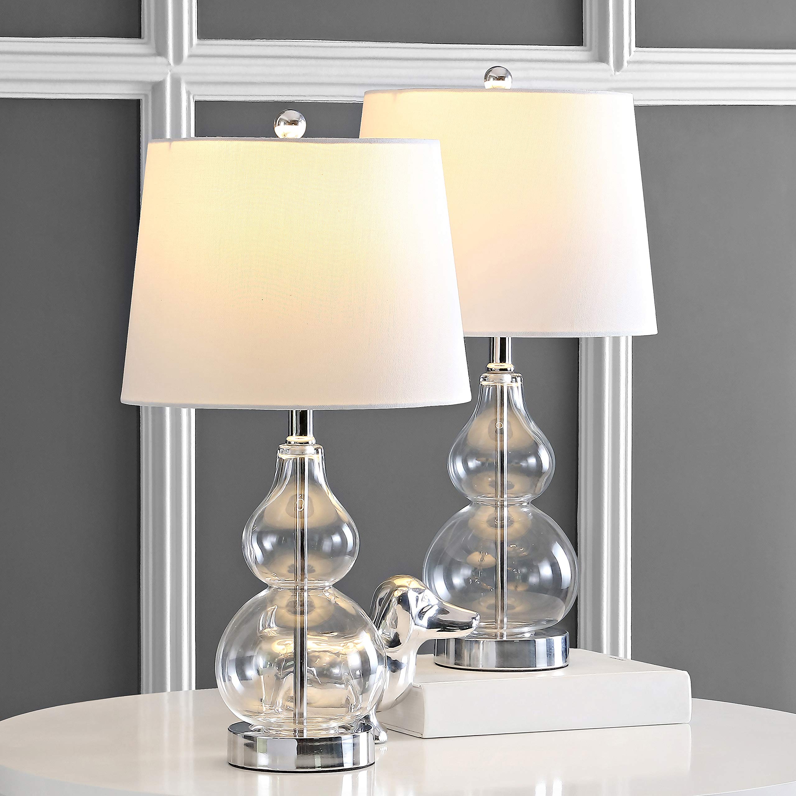 Lighting Collection Brisor Clear/ Chrome Double Gourd 22-inch Bedroom Living