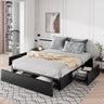 Queen Size Platform Bed Frame with 3 Storage Drawers