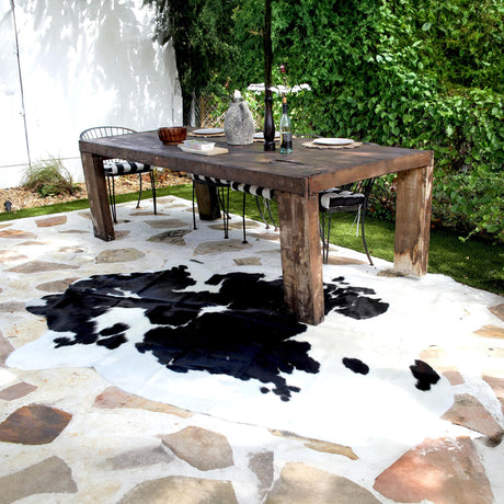 Genuine Cowhide Rug - Natural Black and White Rugs for Living Room & Bedroom Aesthetic - Real Cowhide Rug