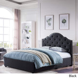 Gentry Queen-Size Bed Frame Fully-Upholstered Button-Tufted Black