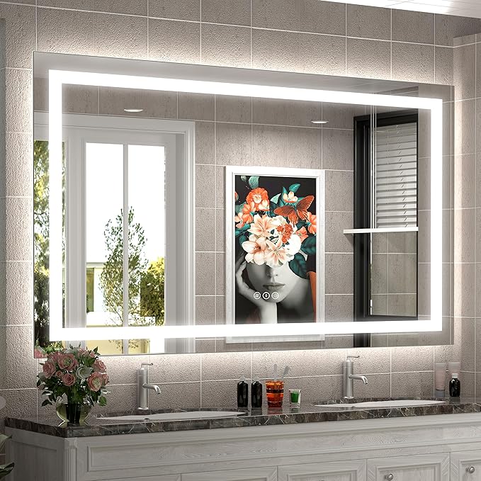 LED Bathroom Mirror, Lighted Vanity Mirrors