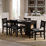 Dining Chairs Set of 4, Solid Wood Dining Room Kitchen Chairs with Padded Cushion