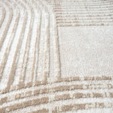 Cream Mid-Century Modern Area Rug 6' x 9' - Durable & Pet-Friendly