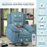 QKr Lift Chair with Massage and Heat for Elderly, Electric Lift Recliners Chairs with Remote Control, USB Port Retractable Armrest, Side Pockets for Living Room Bedroom