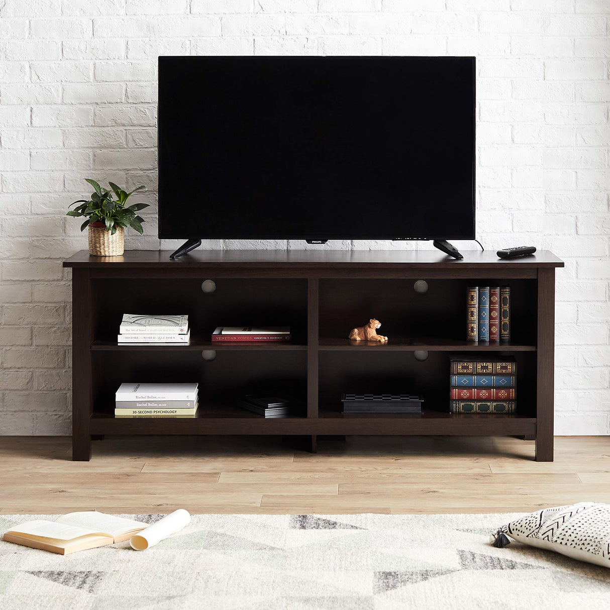 TV Stand Storage Media Console for TV's up to 65 Inches 58" with 4 Storage Shelves