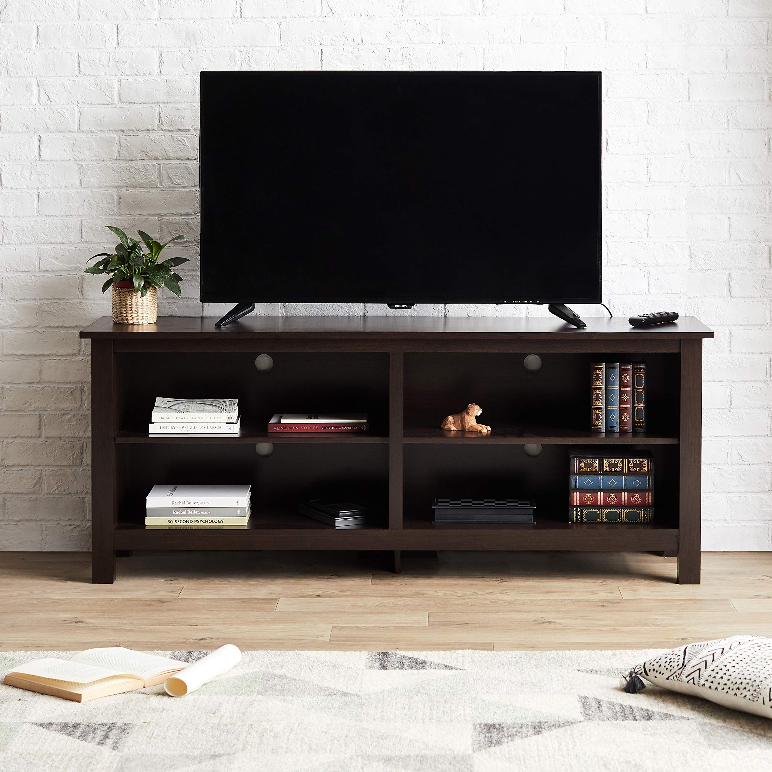 TV Stand Storage Media Console for TV's up to 65 Inches 58" with 4 Storage Shelves