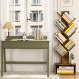 6 Tier Tree Bookshelf, Tall Bookcase with Drawer, Freestanding Book Shelf