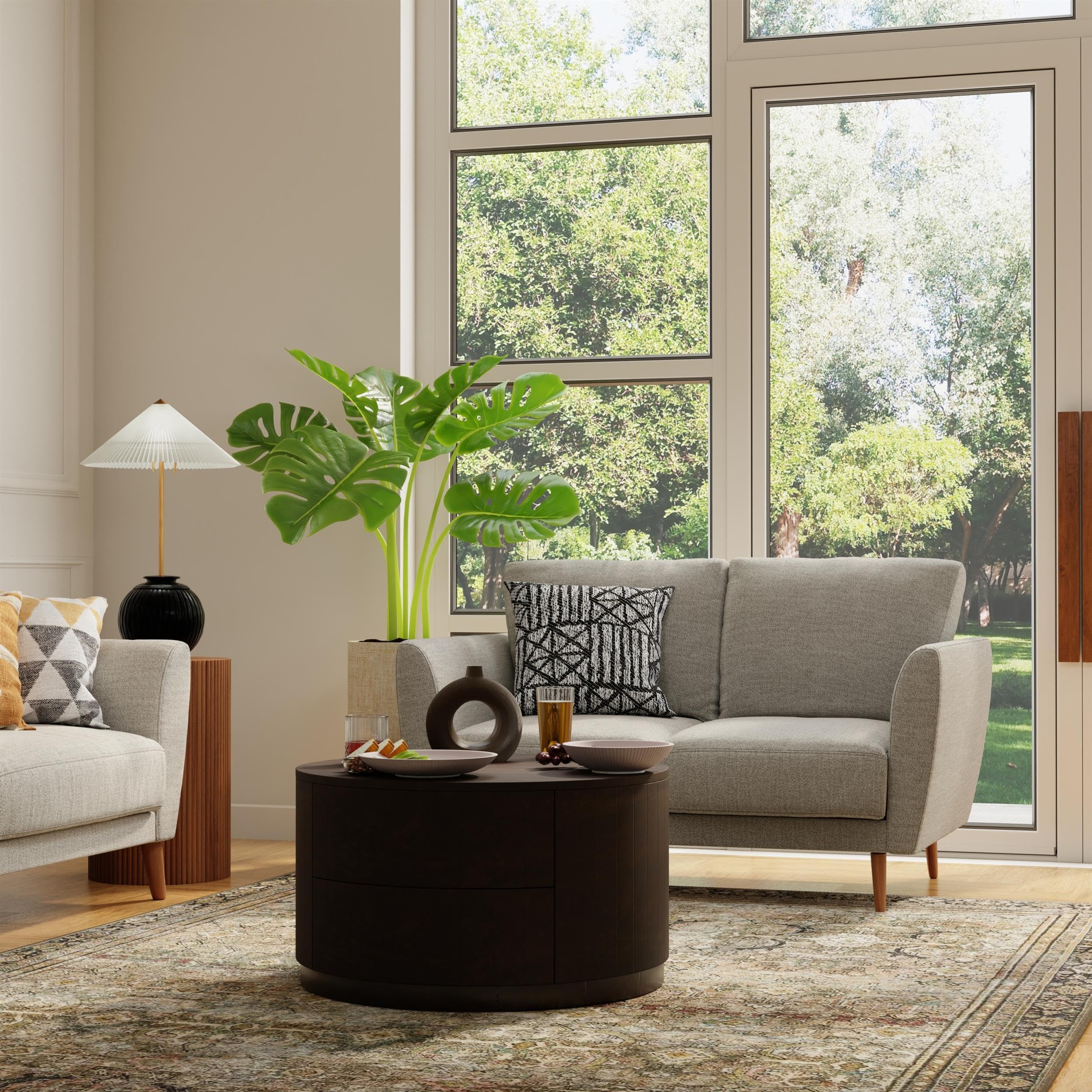 Krissa 30" Round Mango Wood Coffee Table - Chestnut