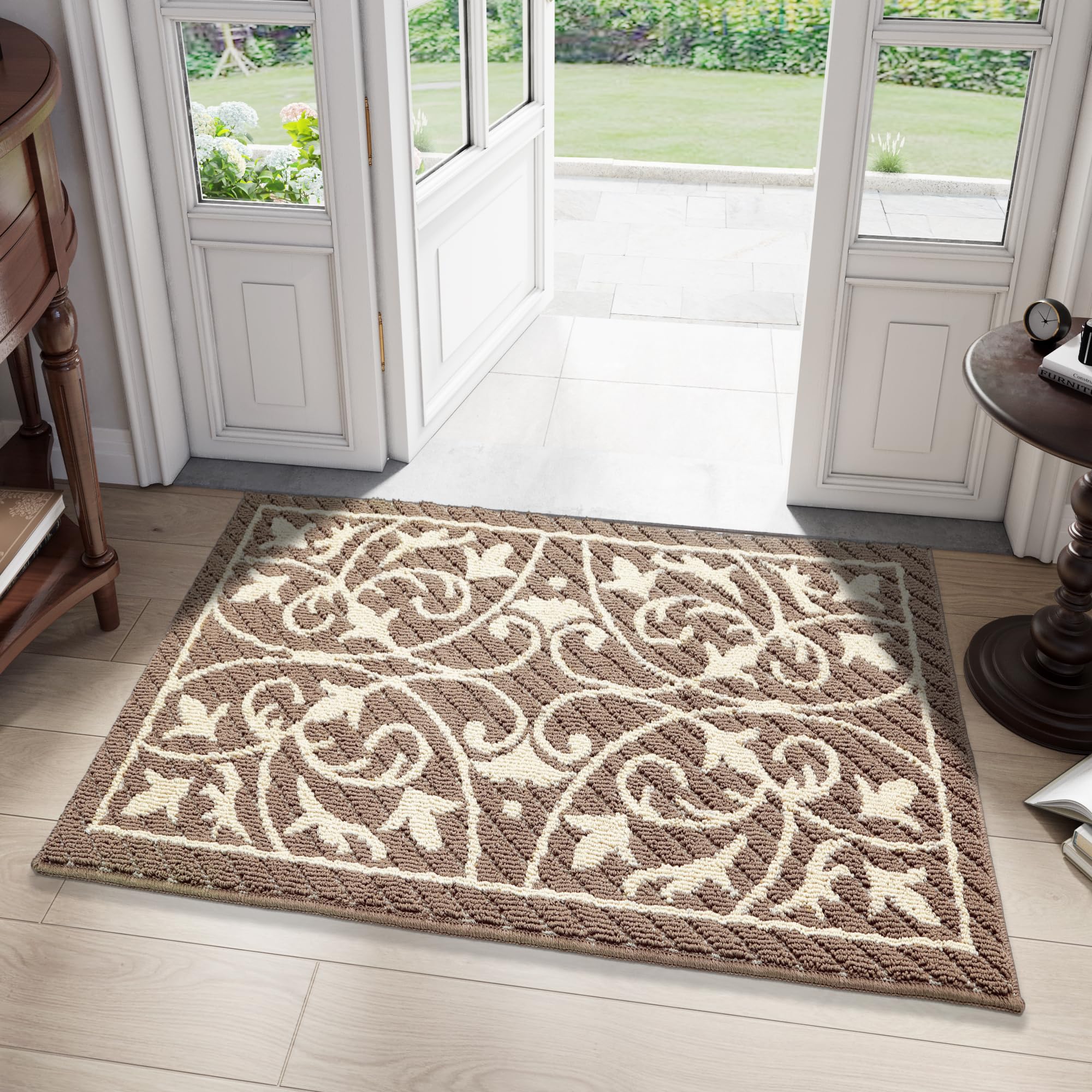DEXI Door Mat Indoor Rugs for Entryway Floor Mats Inside Doormat Front Entrance Rug Entry Non Slip Washable,31.5"x47",Brown