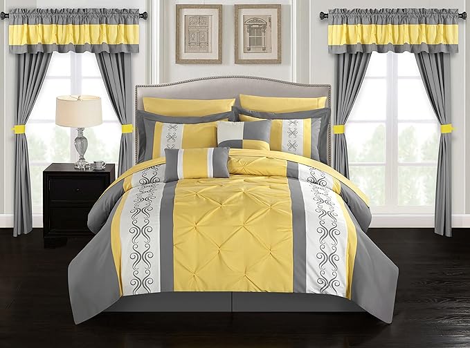 bed in a Bag Comforter Set, King Size (20 Pieces), Icaria - Microfiber Bedding - Comforter,