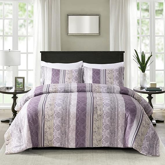 Soft Brushed Microfiber Comforter Set, 7 Pieces Queen, with Light Weight Soft Poly Fill