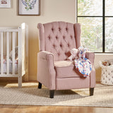 Christopher Knight Home Sarah Fabric Recliner, Light Blush, Dark Brown