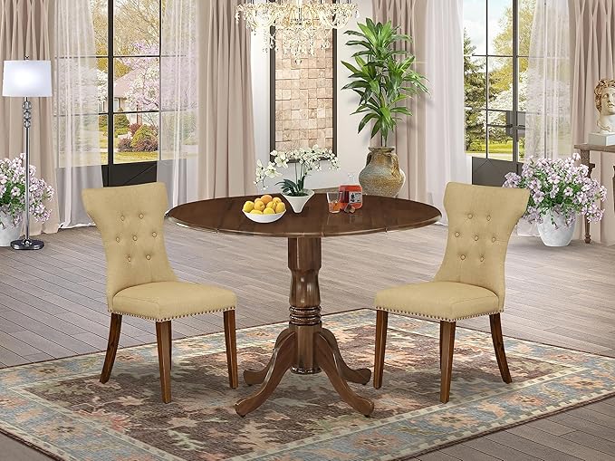 DLGA5-ABK-24 5 Piece Kitchen Table & Chairs Set Includes a Round Dining Room Table
