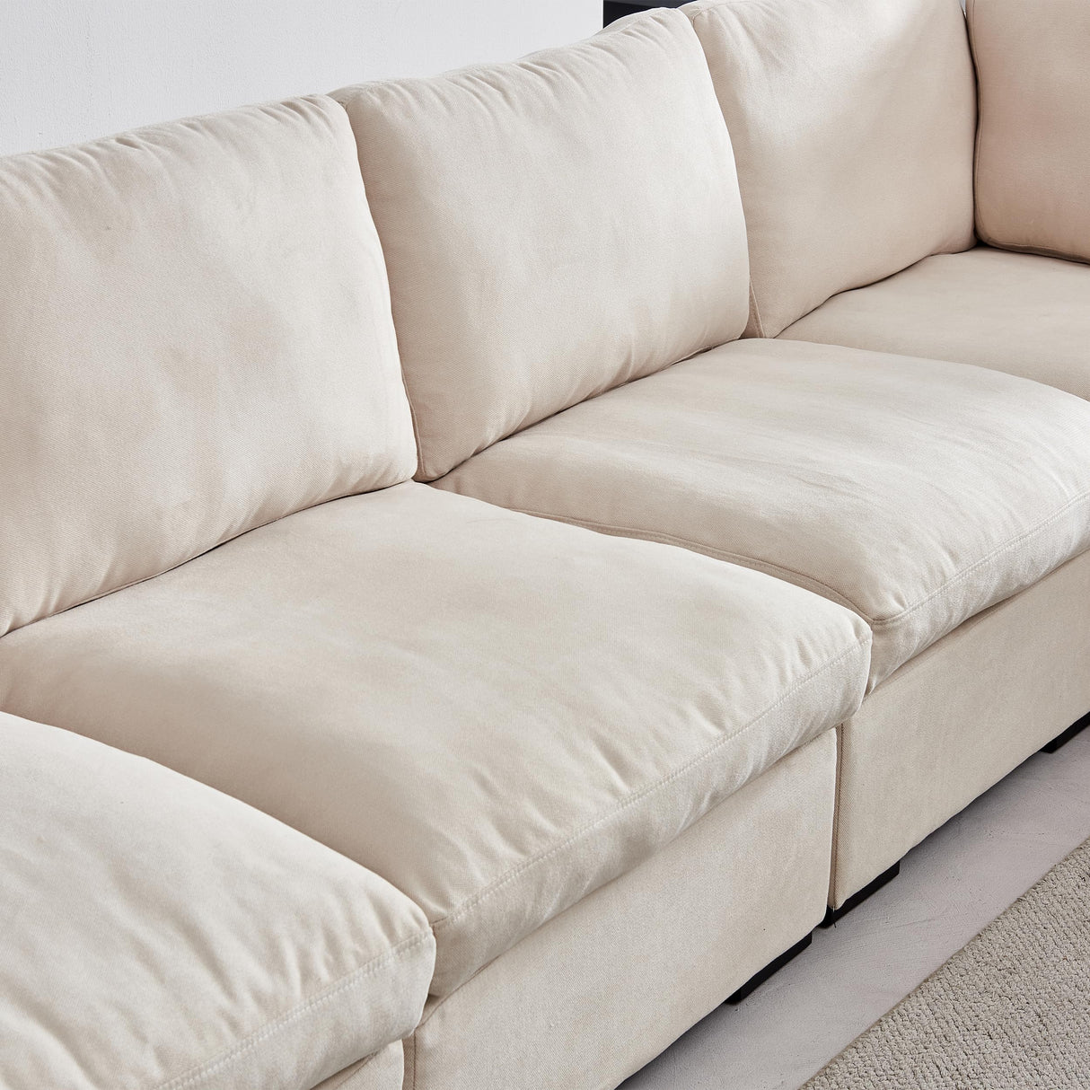 Modular Down Feather Filled Cloud Deep Seat Sectional Sofa Couch W/Reversible Chaises