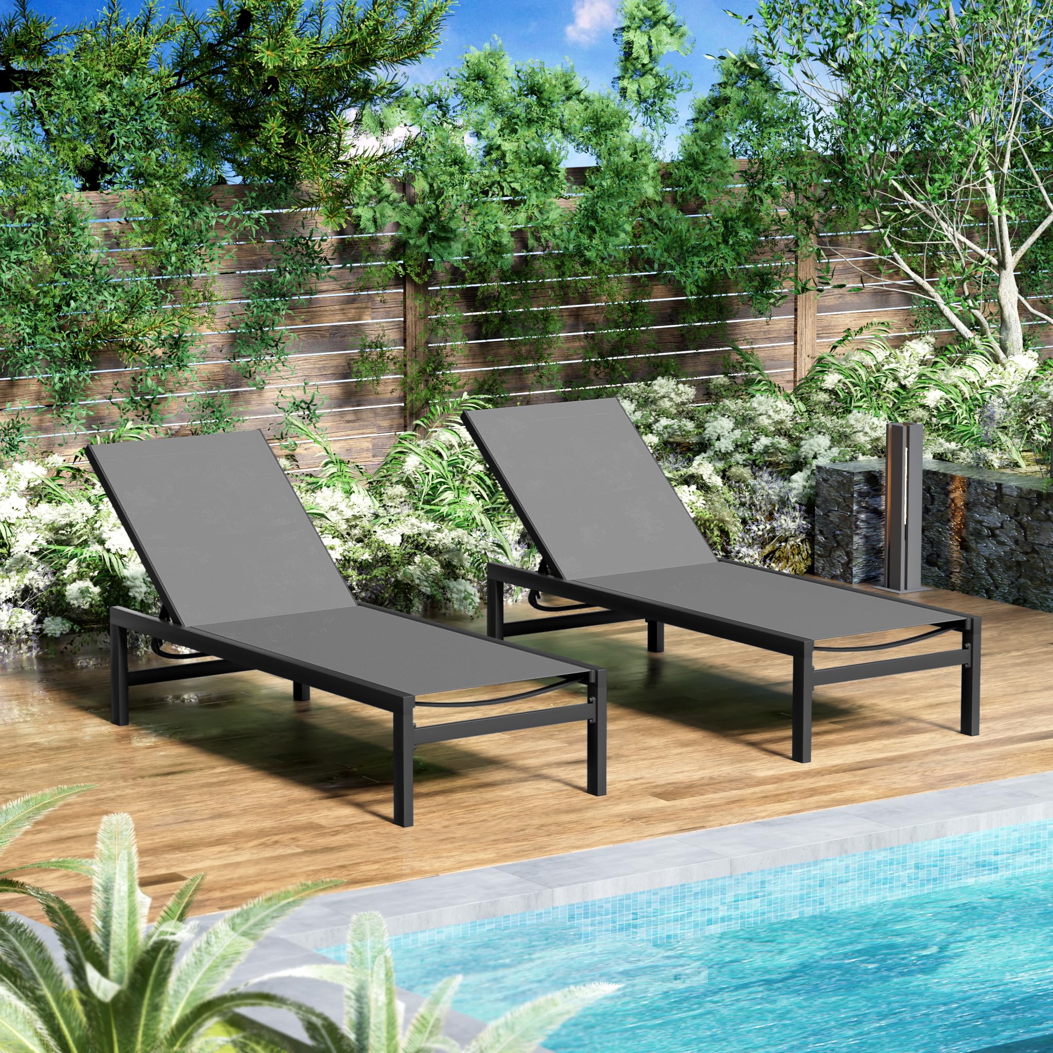 Chaise Lounge Outdoor Aluminum Outdoor Chaise Lounge Set of 2 Flat Chaise Lounge