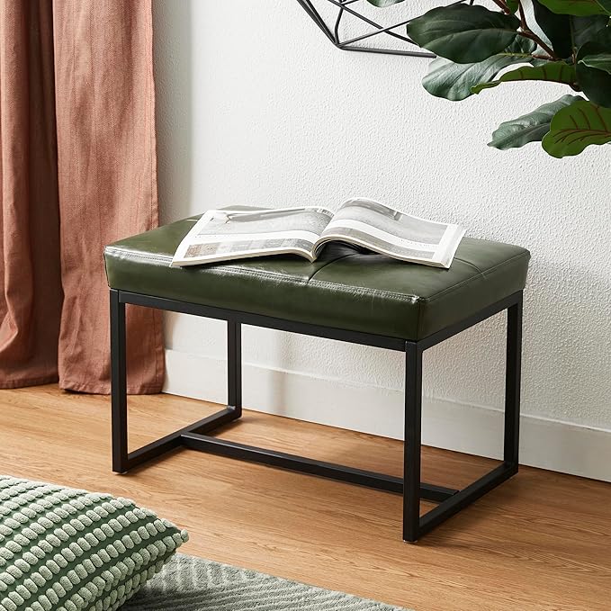 Ottoman Bench, Modern PU Leather Vanity Stools Chairs
