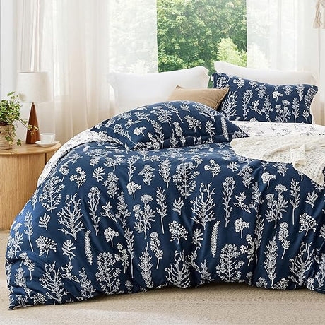 Floral Comforter Set - Queen Bedding Botanical Bed Comforter Queen Set