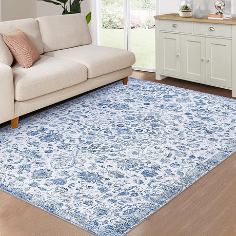 8x10 Area Rug Vintage Distressed Machine Washable Area Rug for Living Room Bedroom