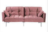Regal Convertible Sleeper Sofa Bed, Velvet Pull Out Couch with Mid-Century Style