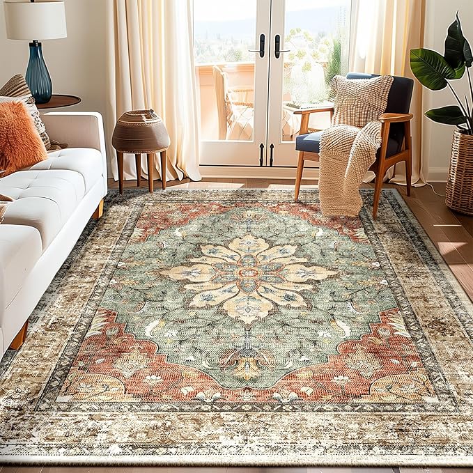 Area Rugs 5x7, Washable Rug, Non-Slip, Rugs for Living Room, Kitchen Rugs, Rugs