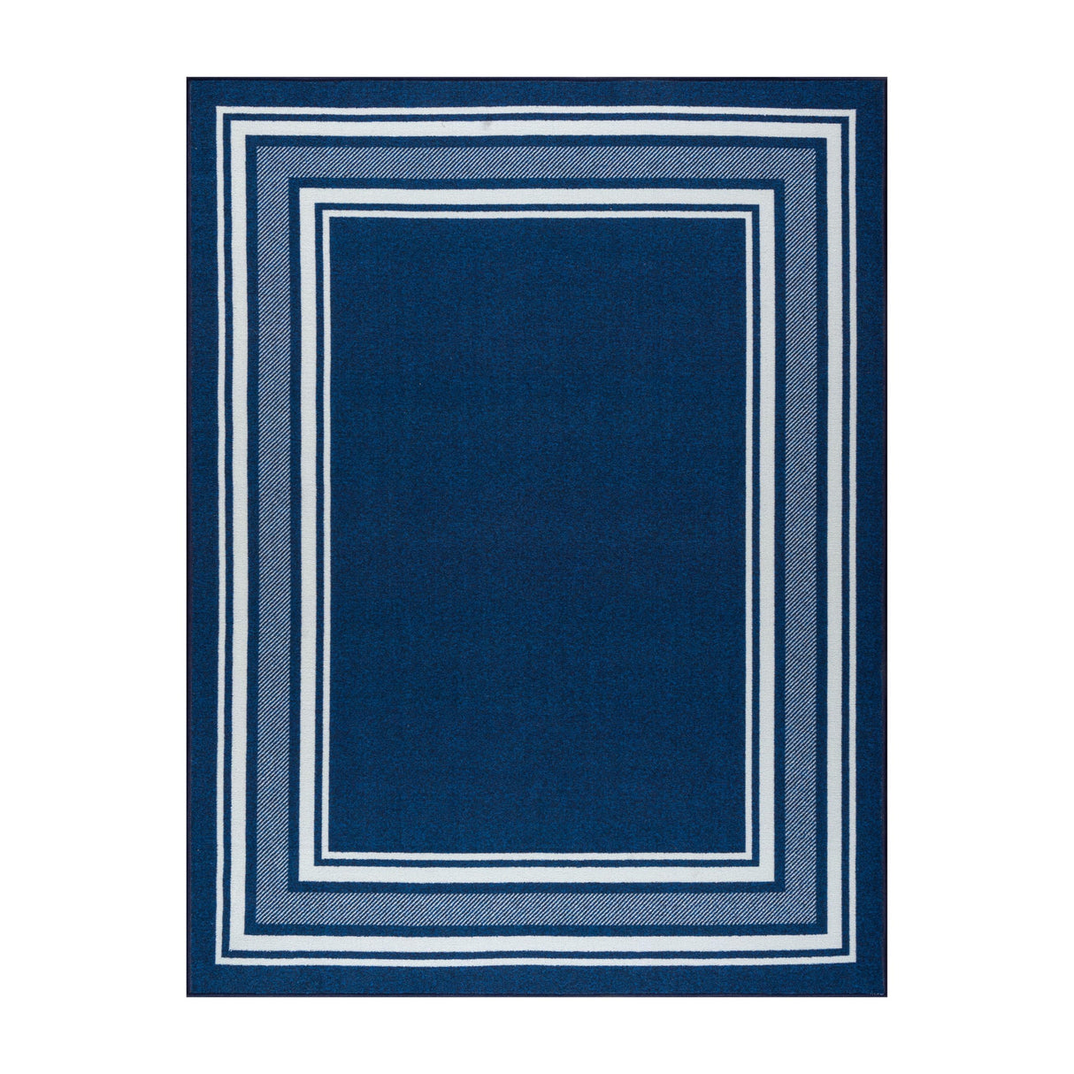 LuuL Home Modern Bordered Non Slip Indoor Rugs for Living Room 5x7 Area Rugs for Kitchen, Rug for Bedroom, and Hallway, Stain Resistant Easy Cleaning Non Shedding Navy 5 x 7