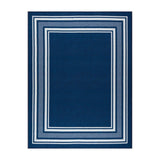 LuuL Home Modern Bordered Non Slip Indoor Rugs for Living Room 5x7 Area Rugs for Kitchen, Rug for Bedroom, and Hallway, Stain Resistant Easy Cleaning Non Shedding Navy 5 x 7