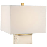 Mindy Modern Table Lamp 24 3/4" High with Nightlight White Gray Alabaster Gold Metal Rectangular