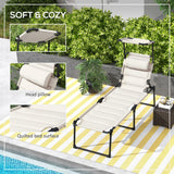 Outsunny Outdoor Lounge Chair, Adjustable Backrest Folding Chaise Lounge