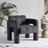 Tufted Fabric Accent Chair 27.5"W x 29.8"D x 33.25"H Grey Set of 1