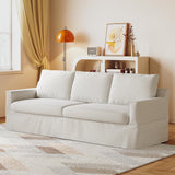 Modern 3-Seater Sofa,93" Slipcovered Sofa Soft Chenille Fabric Couch with Deep Seat Removable Cover for Living Room,Apartment,Bedroom,Office,Creamy White