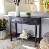 Home Collection Tate Distressed White 2-Drawer Bottom Shelf Console Table