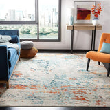 Madison Collection Area Rug - 8' x 10', Cream & Orange, Modern Abstract Design