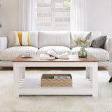 Wooden One Style Fits All Coffee Table - Walnut & White Coffee Table