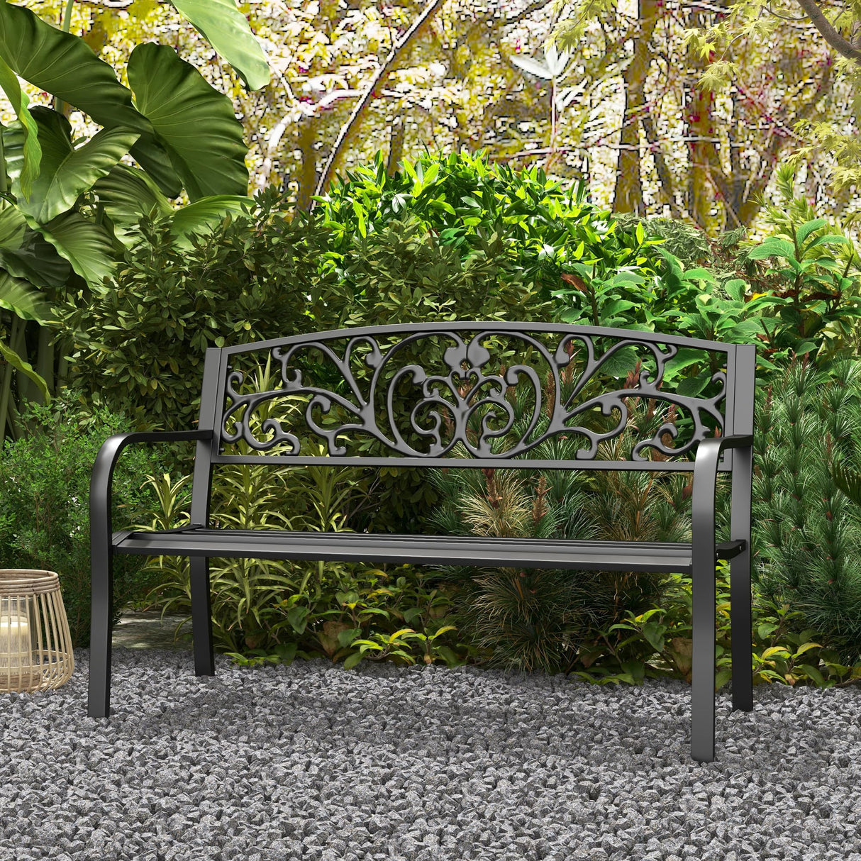 50" Blossoming Garden Decorative Patio Park Bench